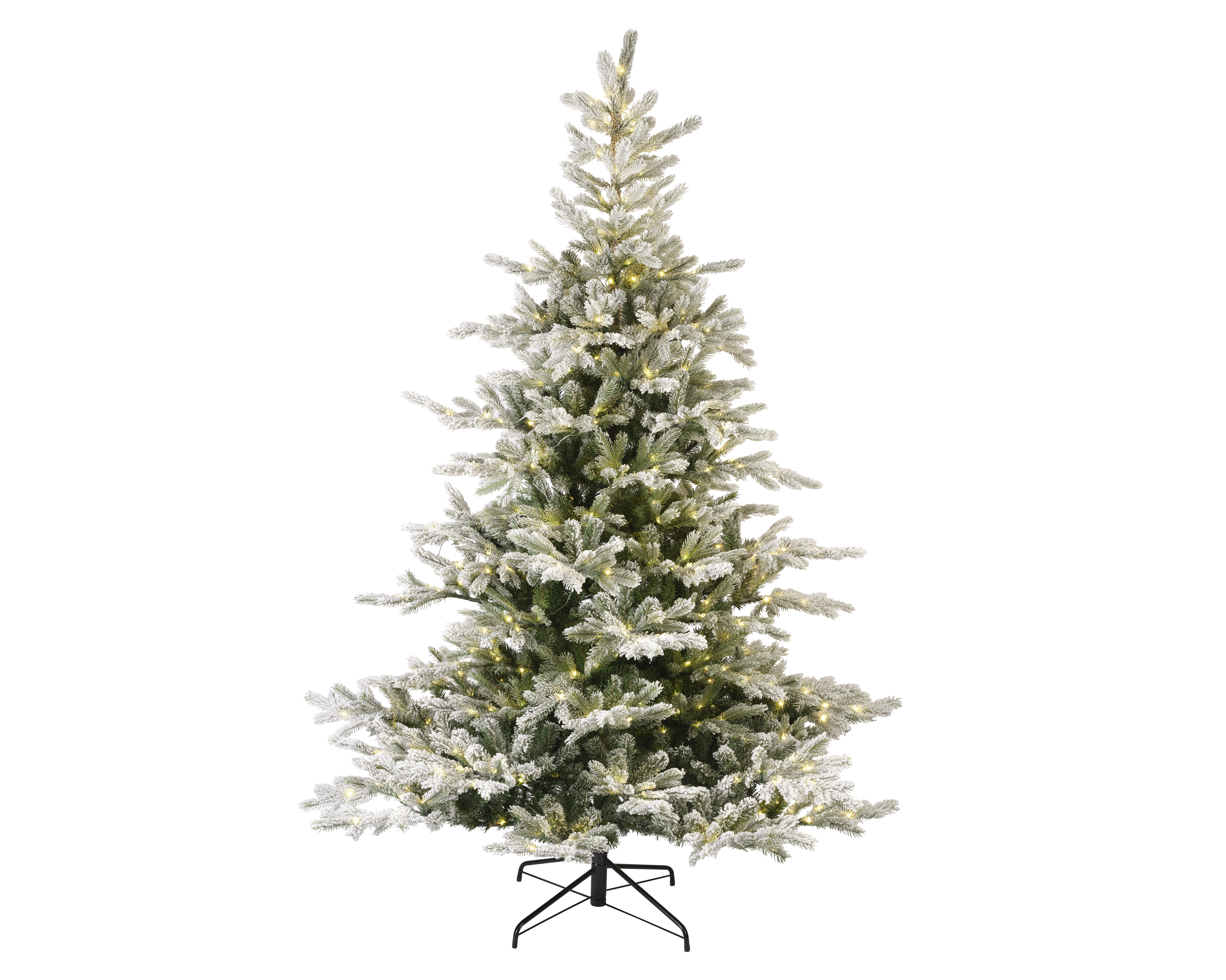 Tannenbaum 180cm mit LED Lichterkette beschneit GRANDIS