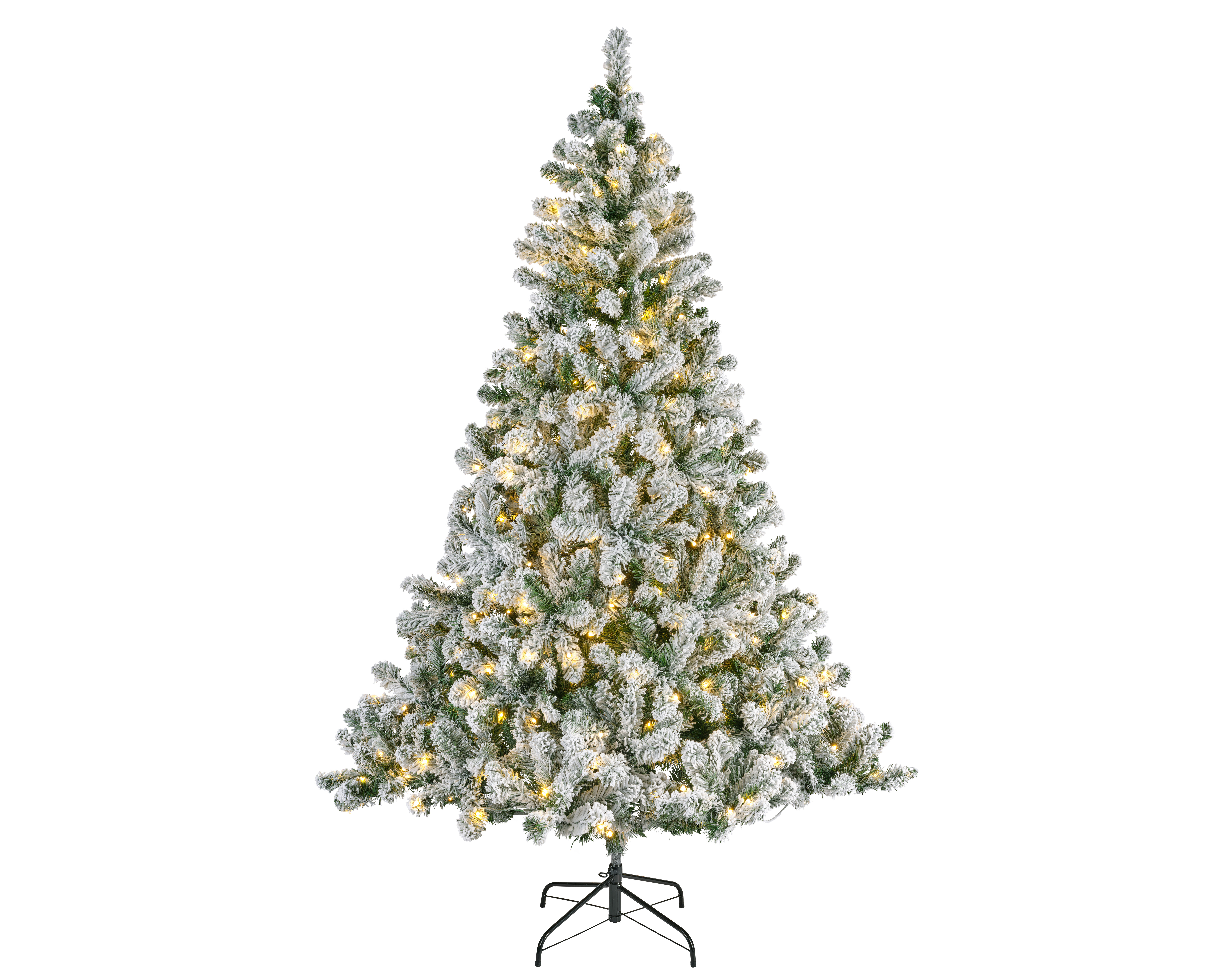 Tannenbaum 210cm mit LED Lichterkette beschneit IMPERIAL KIEFER