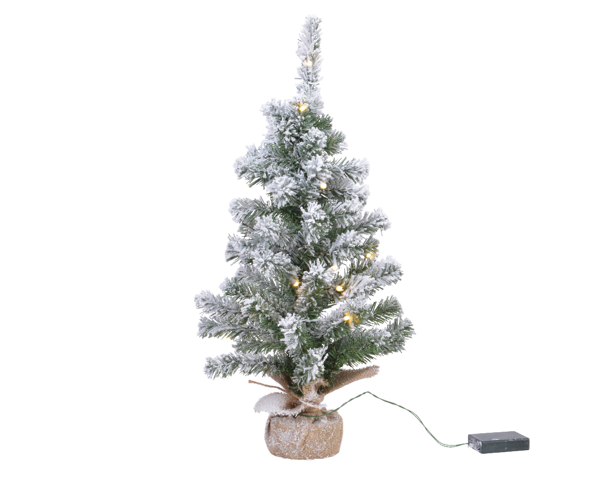 Mini Tannenbaum 60cm mit LED Lichterkette beschneit IMPERIAL KIEFER