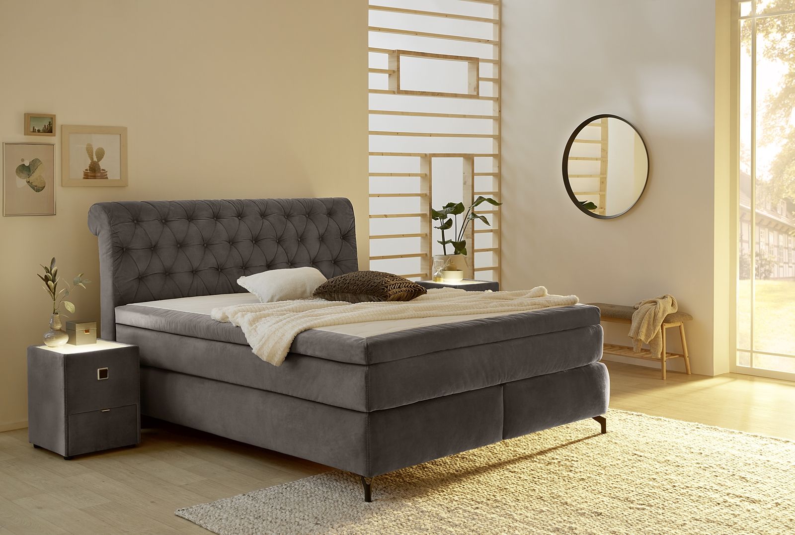 Boxspringbett BELLA MIX | 372/09 Grau | 514411-0